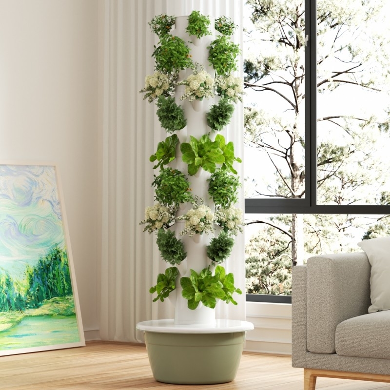 Giardino interno 5 strati sistema idroponico petali senza suolo Torre di coltivazione con luce a LED